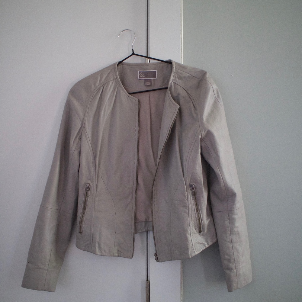 grey soft leather jacket